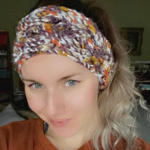 Handmade crochet Celtic knot headband ear warmer - Picture 2 of 2